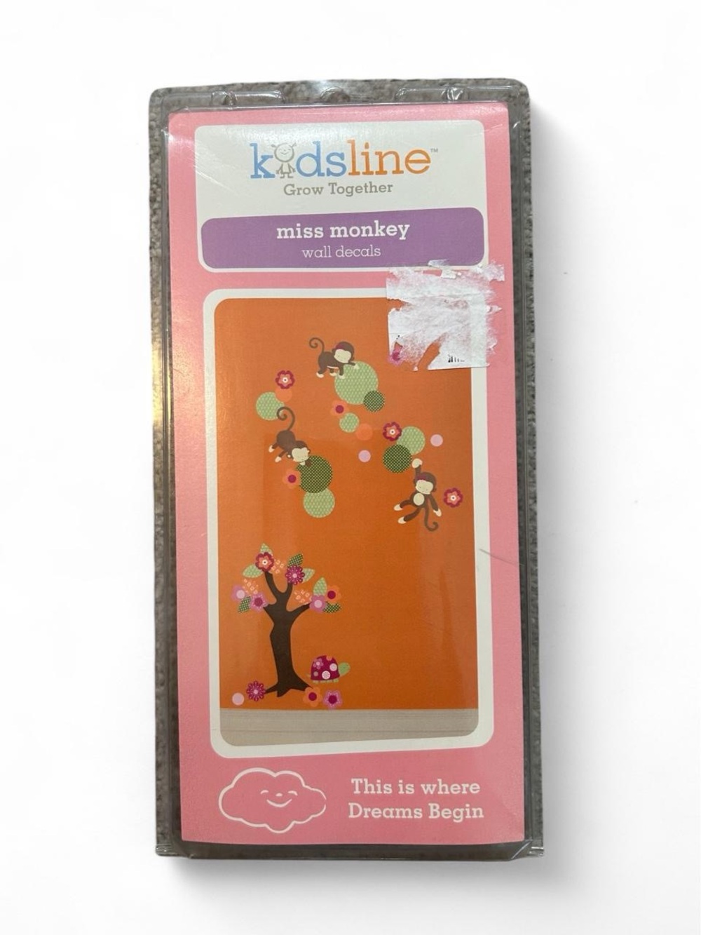 Miss Monkey Pink & Orange Wall Decals - Playful Tree and Monkeys